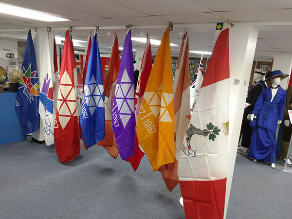 A sample of the museum's extensive flag collection