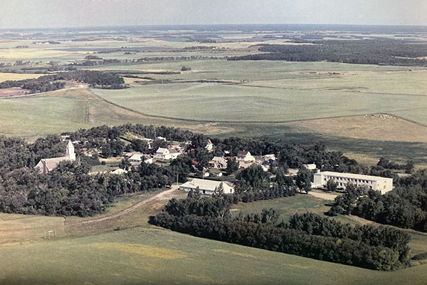 Ste. Marie Convent at right in an aerial view of Bruxelles