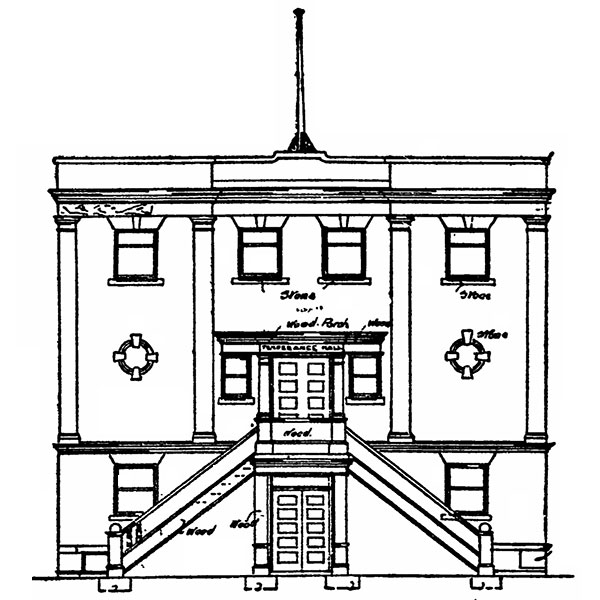 Architectural drawing of Icelandic Good Templars Hall