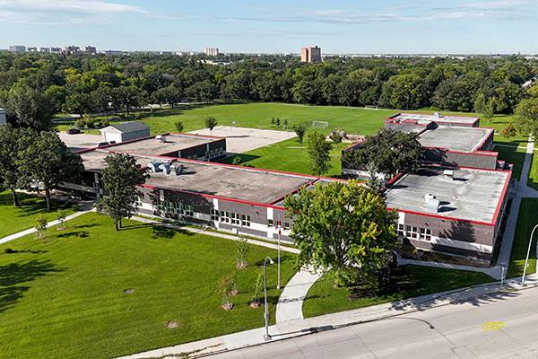 Aerial view of Viscount Alexander School
